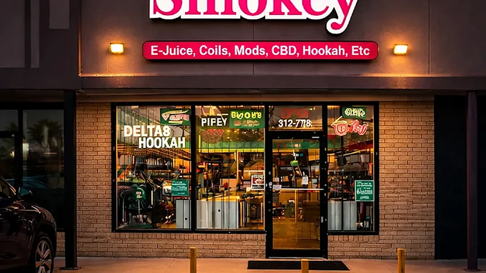 Smokey Vape & Smoke Shop storefront on Broadway Street, Houston TX